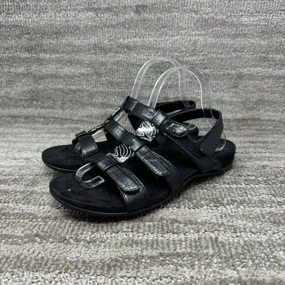 Women's Vionic Amber Black Croc Strappy Comfort Sandals Shoes US Size 8 - Picture 2 of 8